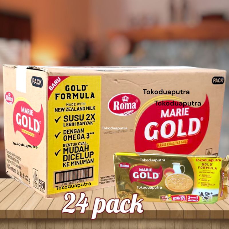 Roma Marie Gold Double Milk 132 gr 1 karton isi 24 pcs / Biskuit Roma Marie Gold 132 gr
