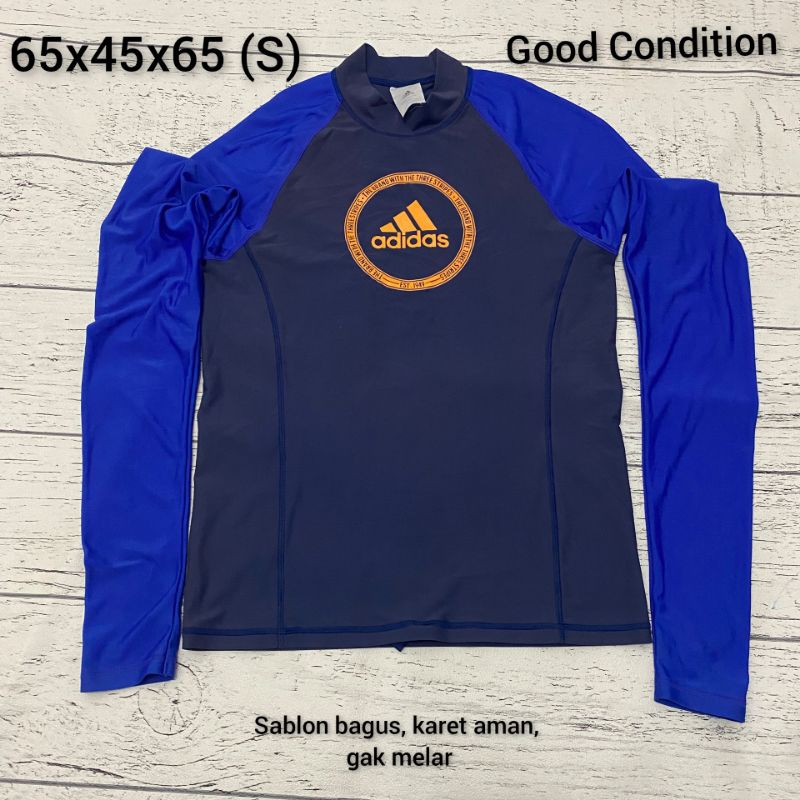 Pakaian Renang Kaos Panjang Adidas Biru Navy Original Second Size S