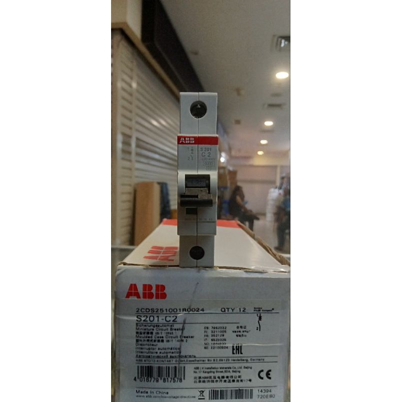 MCB ABB  S 201 1P 2A 6KA ORIGINAL