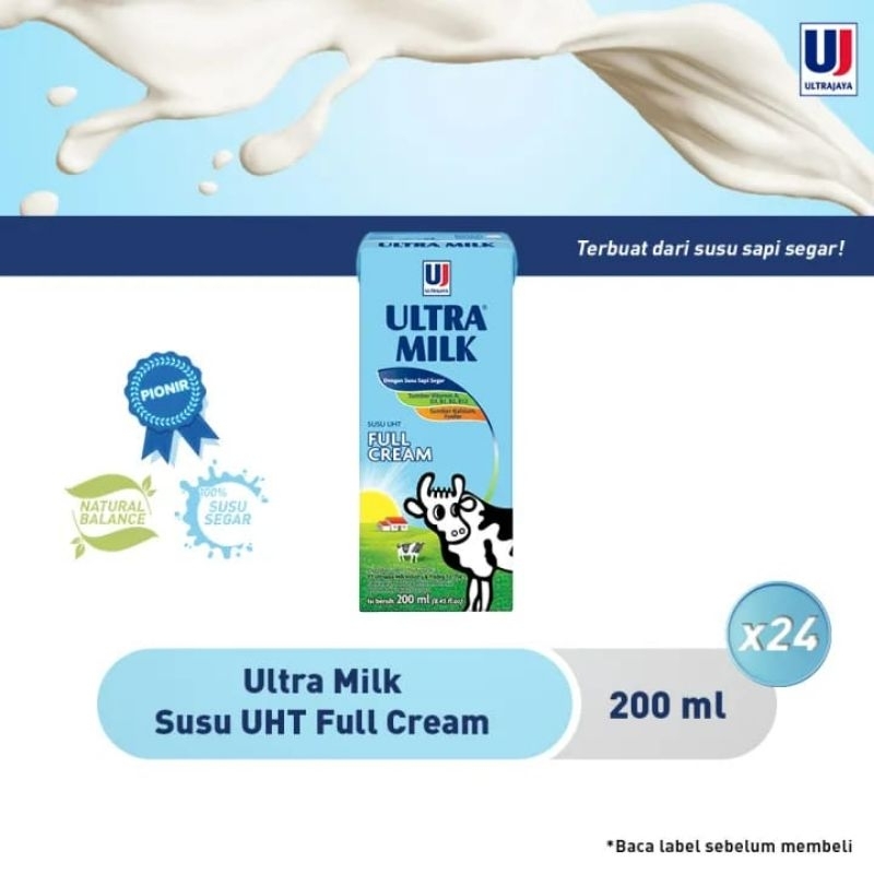 

Susu Ultra Milk Full Cream 200 ML 1 Karton
