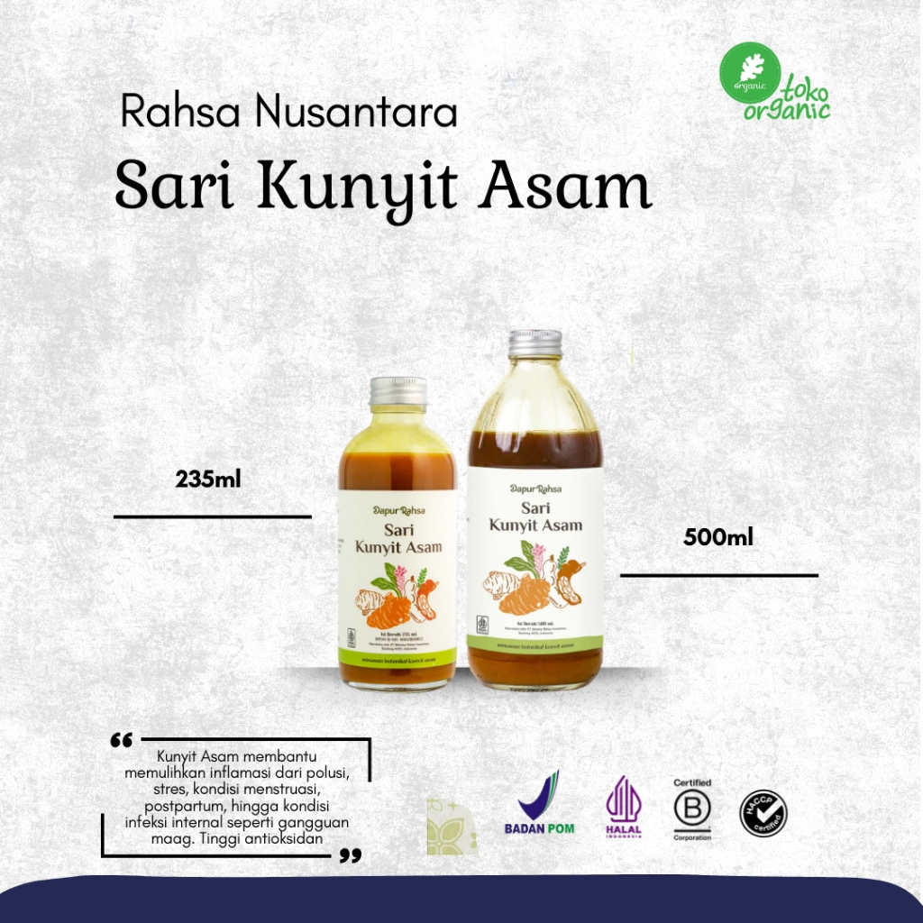 

Rahsa Nusantara Sari Kunyit Asam | Jamu Sirup Herbal Tradisional Kunyit Asem BPOM