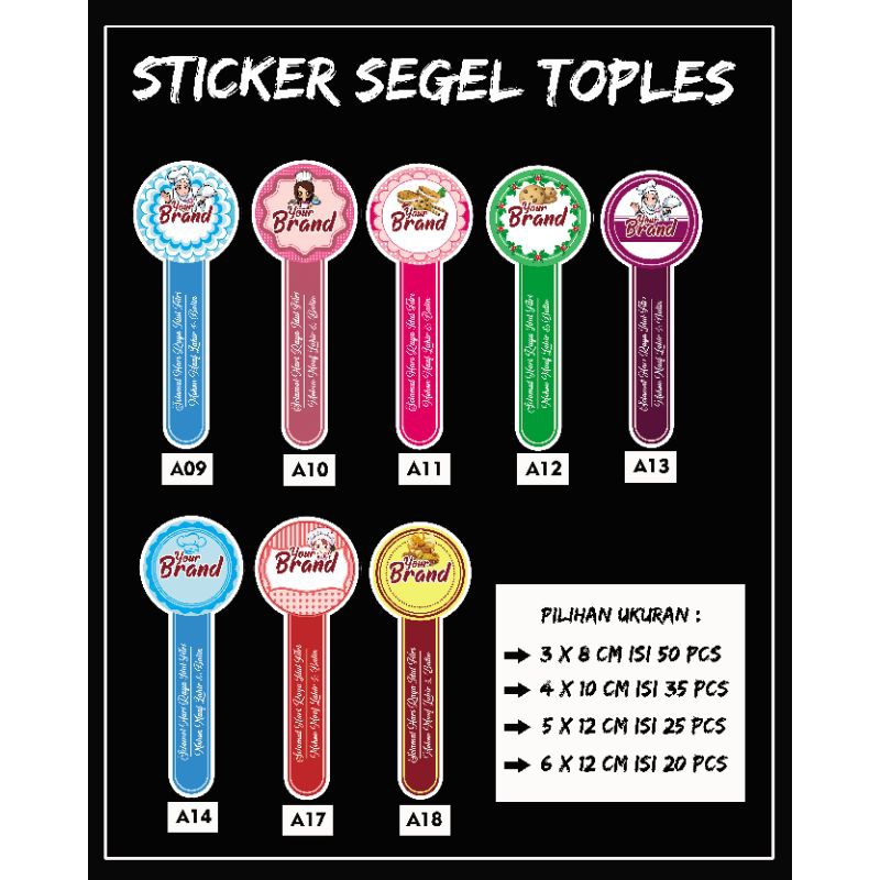 

Sticker Toples Kue kering Lebaran Idul Fitri Free Design/Sticker Custom Segel Botol/Sticker Label Makanan