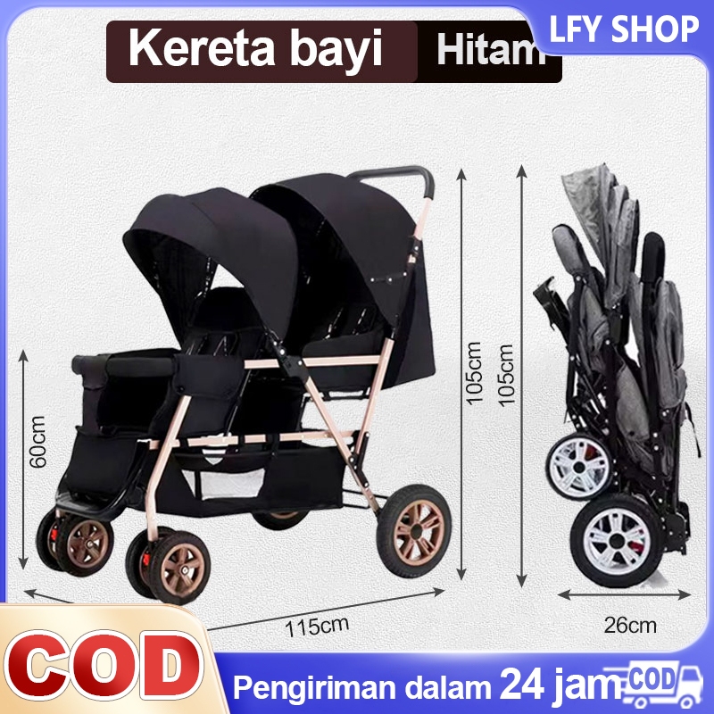 LFY Stroller Bayi Lipat Kereta Dorong Bayi Kembar Traveling Kereta Bayi Perlindungan UV Mobil Bayi