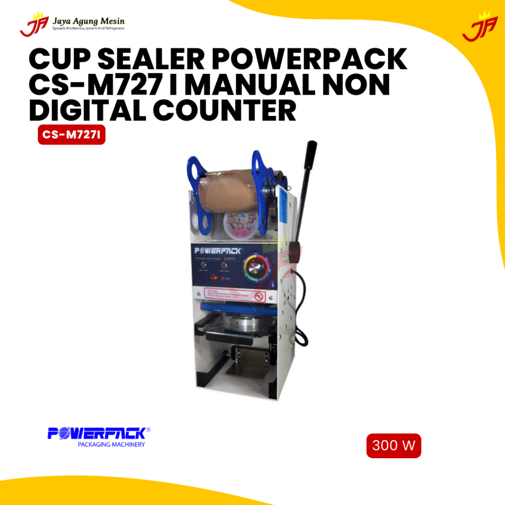 POWERPACK Cup Sealer CS-M727 I Manual Non Digital Counter