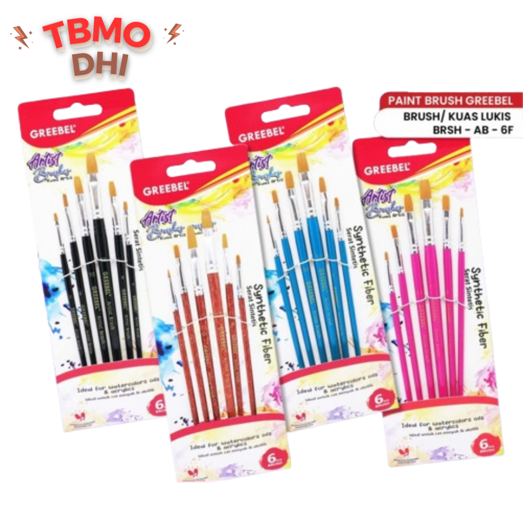 

TBMO GREEBEL Kuas Lukis Brush Paint Set / Kuas Melukis (AB-6F)