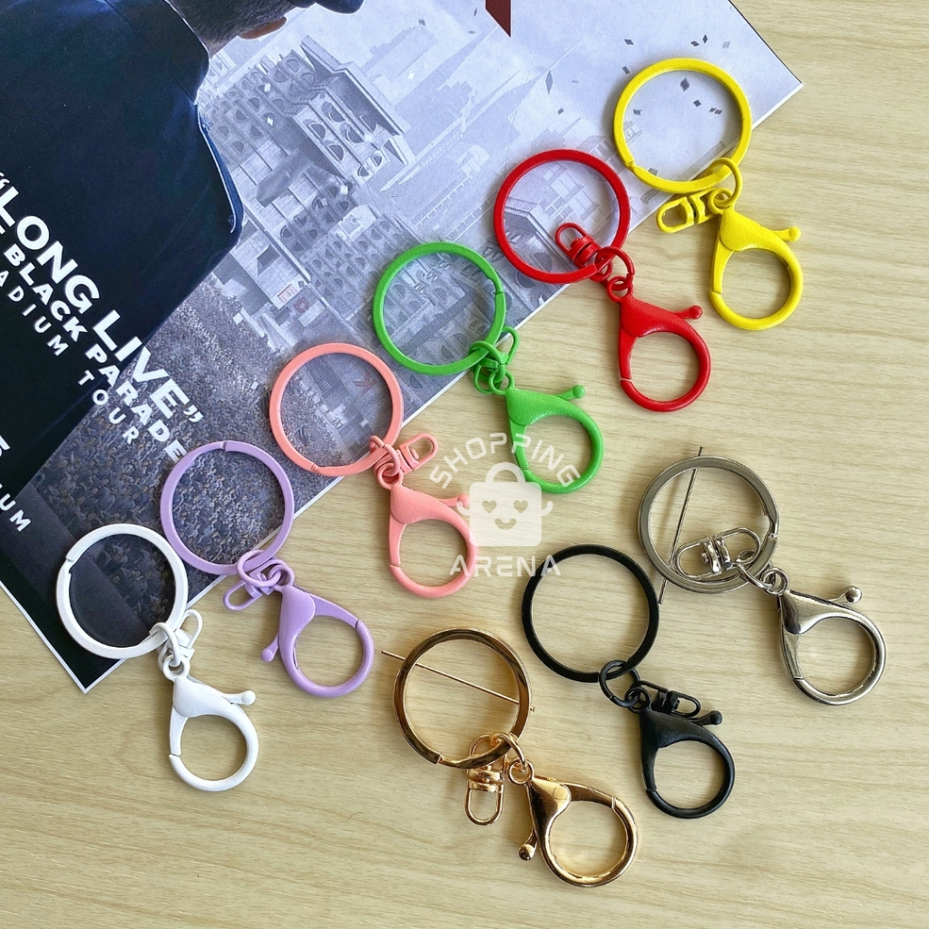 Gantungan Kunci Premium Kait Lobster 2 in 1 Warna Warni Cantik Ring Pengait Hiasan Tas Cantelan Cant