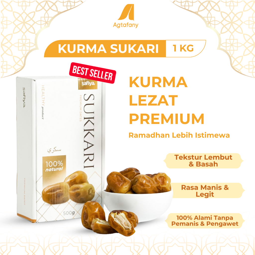 

Kurma Sukari 1 Kg | Kurma Raja Sukkari Dates Basah Lembut Quality Premium Oleh-Oleh Haji Umroh