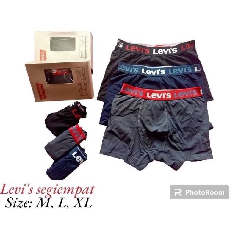 ￼Celana Dalam Levi's Shot || Celana Boxer Pria Dewasa (isi 3pcs)