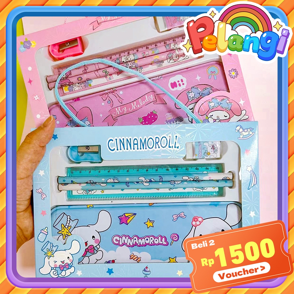 

Kuromi Cinnamoroll Tempat Pensil Pola Kartun Tempat pensil pola lucu yang unik/tempat pensil/tempat pulpen Ini berisi penghapus pensil Rautan pensil Penggaris Anak Stationery Set Kotak Paket Alat