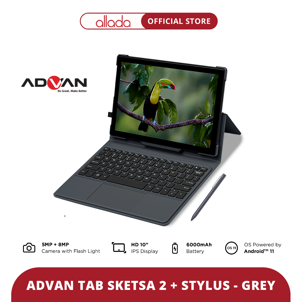 ADVAN TAB SKETSA 2 + STYLUS + KEYBOARD CASE - GREY