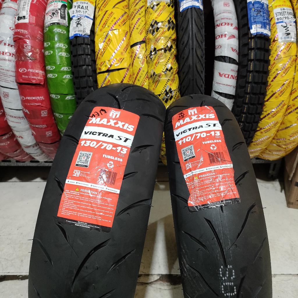 Ban Luar MAXXIS  SEPASANG KHUSUS MOTOR NMAX - Ban Depan 110/70-13 dan Ban Belakang 130/70-13 Tubeles
