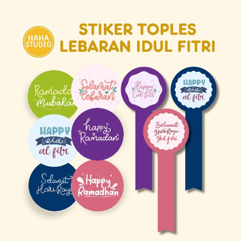

10pcs Stiker Toples Hampers Lebaran Idul Fitri Haha Studio