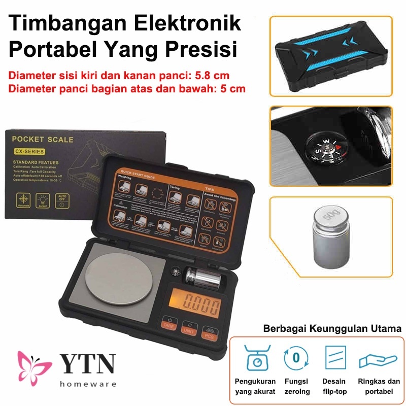 Timbangan Emas Pocket Scale/Mini Pocket Scale Gram/Timbangan Mini Digital