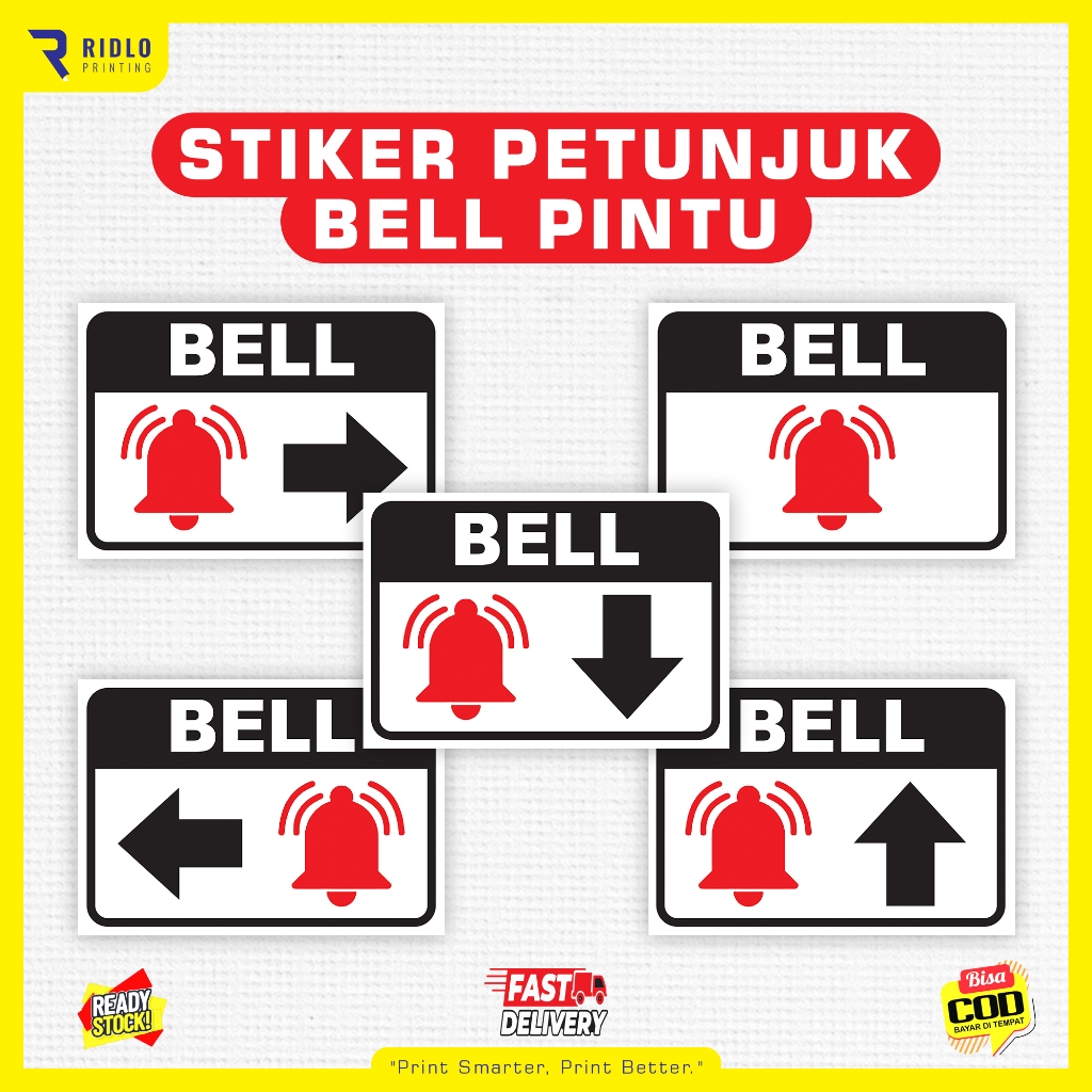 

STIKER PENUNJUK BELL PINTU | STIKER BELL | STIKER BELL PINTU