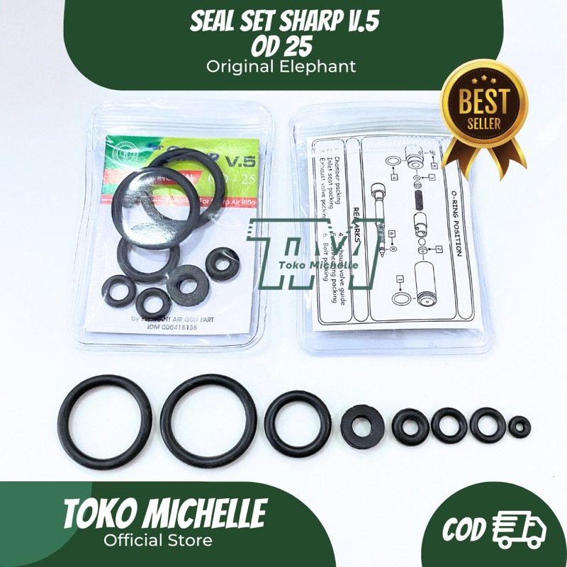 Seal Set V5 OD 25 | Seal Sharp | Sil Set | Original Elephant