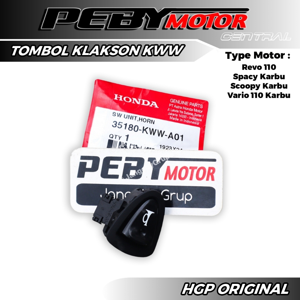 Tombol Klakson Revo 110 Spacy Scoopy Karbu Vario 110 Techno ORIGINAL Resmi HGP 35180KWW