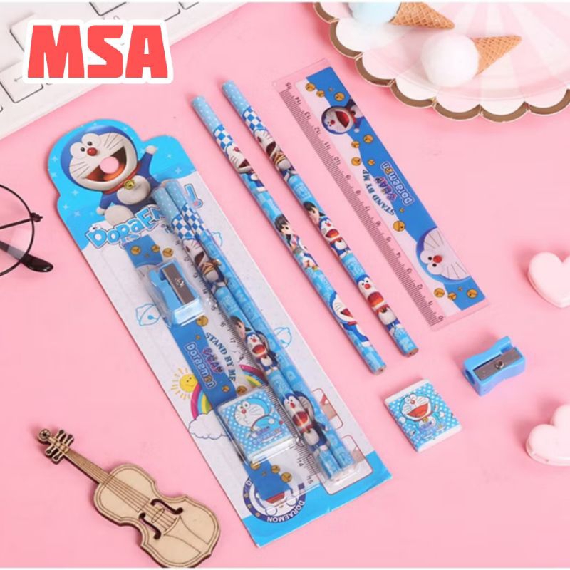 

Alat tulis set 5 in 1 anak- anak fancy /stationary set 5 in 1 lengkap