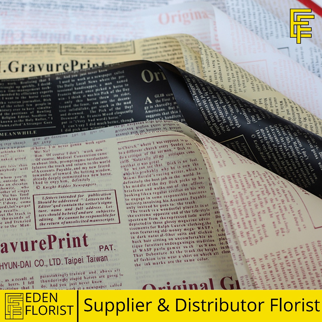 

20 LEMBAR Kertas Cellophane Buket Bunga Newspaper Koran Flower Wrapping Paper Celophane KB6208