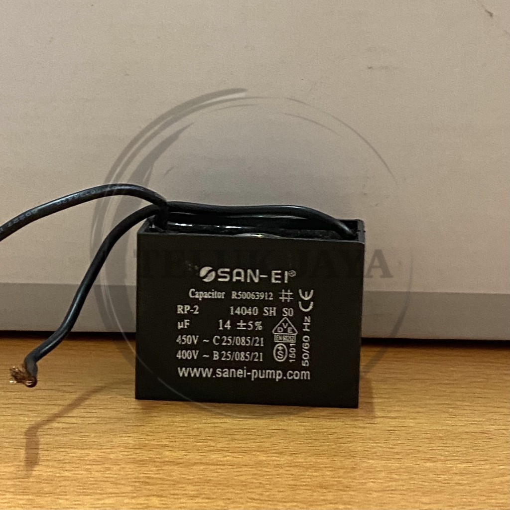 Kapasitor/Capasitor Kotak Pompa Air - 14 UF 450 V - SAN EI ORIGINAL