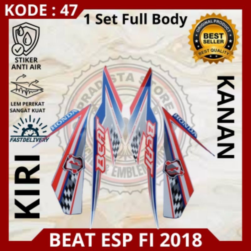 Stiker/striping motor Honda Beat ESP fi tahun 2018 stiker Beat ESP fi 2018/decal Beat ESP fi 2018 wa