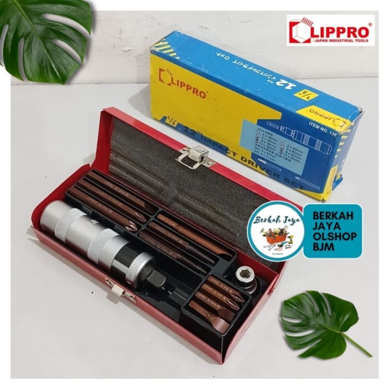 OBENG KETOK SET LIPPRO 1/2" 12PCS | IMPACT DRIVER SET 12PCS Obeng Getok Lippro