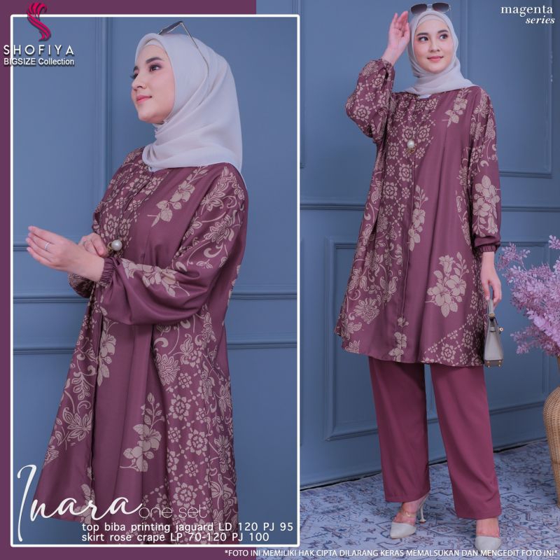 INARA SET JUMBO |BAJU SET | BAJU MURAH | BAJU WANITA| ATASAN DAN CELANA | SETELAN  | SETELAN MURAH |