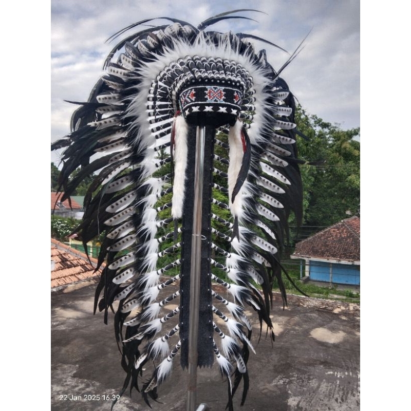 topi indian/warbonet/topi apache double bulu medium