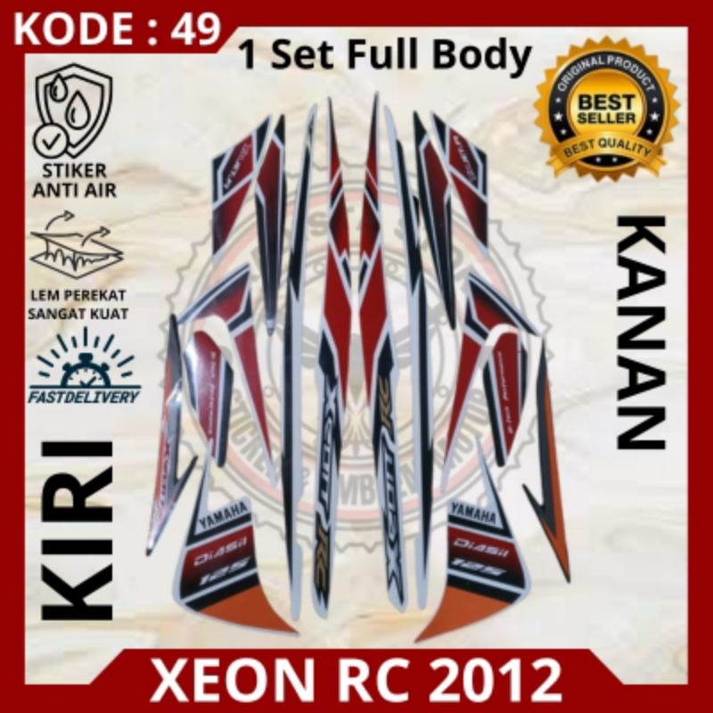 Stiker/striping motor Yamaha Xeon RC tahun 2012/stiker Xeon RC 2012/decal Yamaha Xeon RC 2012 warna 