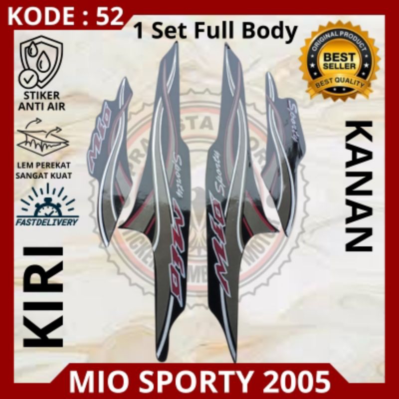 Stiker/striping motor Yamaha Mio sporty 2005/stiker Mio sporty 2005/decal Mio sporty 2005 warna hita