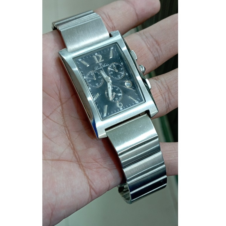 jam tangan pria louis arden quart chronograph stainles steel solid normal