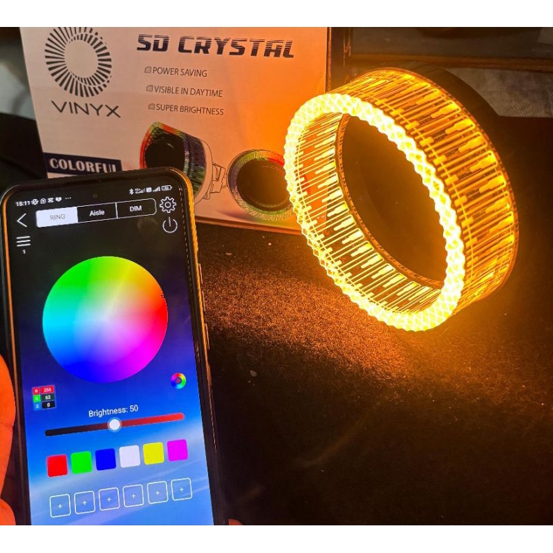 Shouroud Vinyx 3 inch / 2,5 inch Request Ket - Apk aplikasi RGB Full Color Bulat O