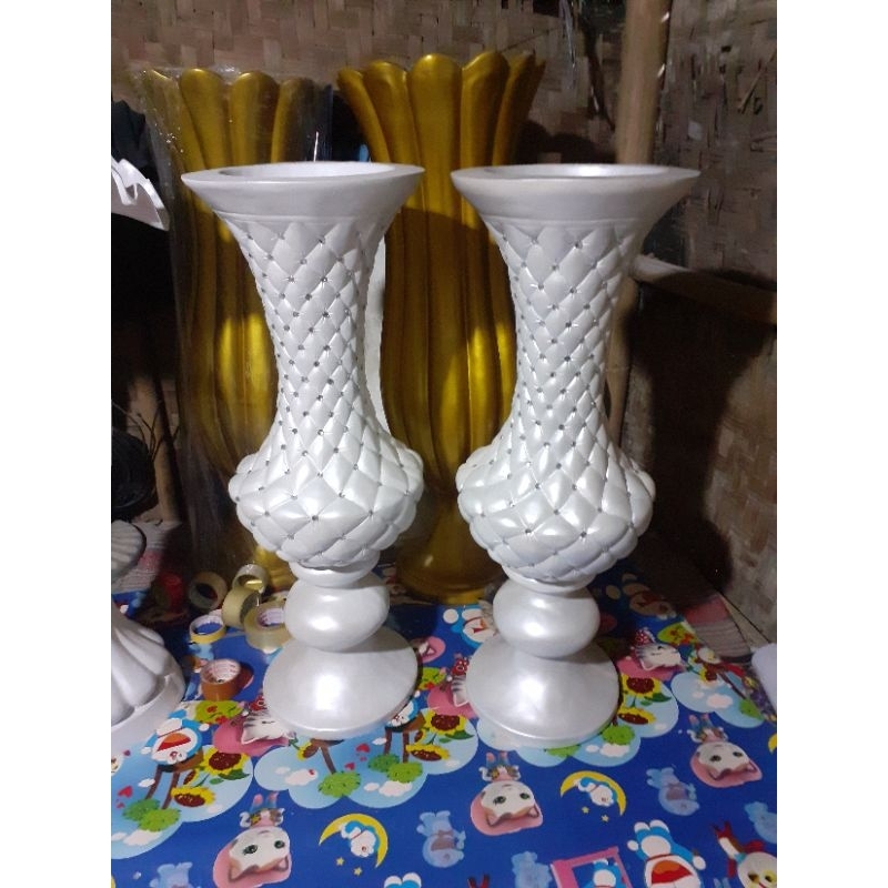 Pot bunga fiber dekorasi pelaminan /uk 110cm