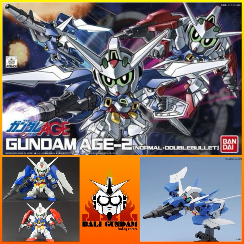 SD BB SENSHI AGE-2 GUNDAM AGE 2 NORMAL DOUBLE BULL3T SET Bali Gundam Hobby Corner Bandai Original