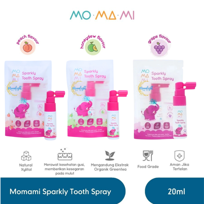 Momami Sparkly Tooth Spray 20ml - Semprotan Perawatan Gigi Anak
