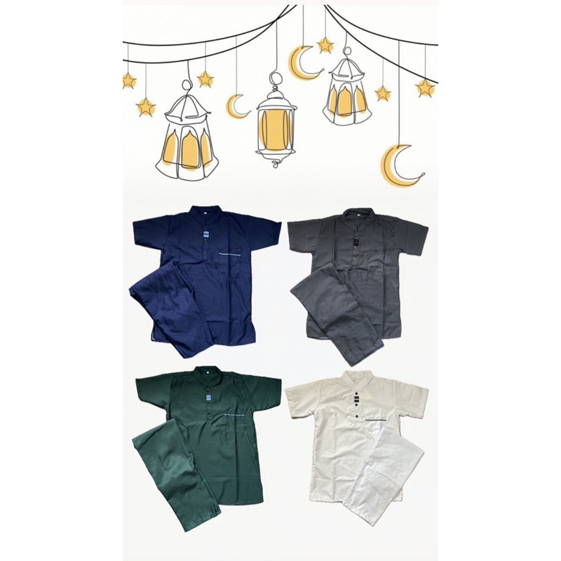 ( TERMURAH ) baju koko anak laki laki 7 -  12 Tahun model tunik