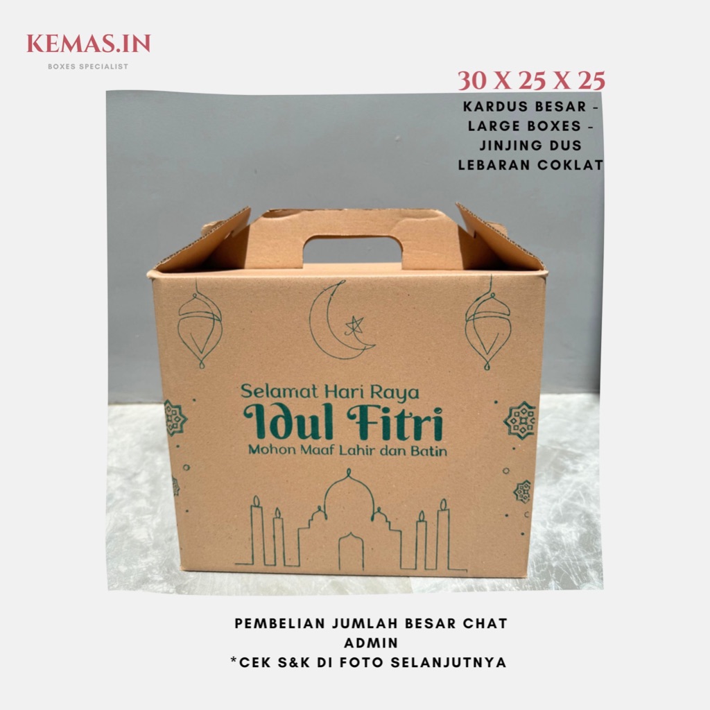 

Box Parcel 30x25x25 cm Kardus JINJING COKLAT | Parcel | Lebaran | idul Fitri | sembako | hampers | eid mubarak | packaging lebaran | Box Idulfitri