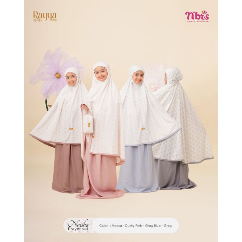 Nibras Naisha Prayer Set | Mukena Anak Atas Bawah Rayon Premium | Mukena Anak Nibras Terbaru | Muken