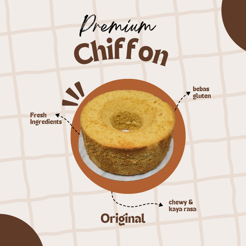 

Chiffon Premium Gluten Free Super Fluffy Lembut, Moist & Ringan Bahan Premium, Aman untuk Semua Usia