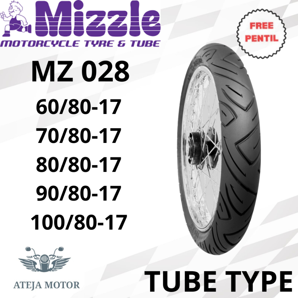 Ban Ring 17 Ban Motor Mizzle MZ028 60/80-17 70/80-17 80/80-17 90/80-17 100/80-17 Tubetype (pakai ban