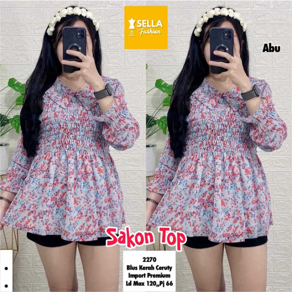 Sakon Top Blus Kerah dan Mizuki Top Blouse Ceruty Import Premium Elegan Nyaman Stylish Kekinian