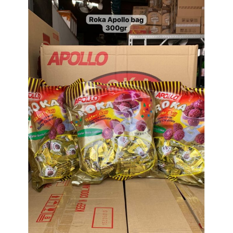 

APOLLO ROKA WAFER BALL COKLAT 300GR (PROMO BOLA COKLAT ROKA)