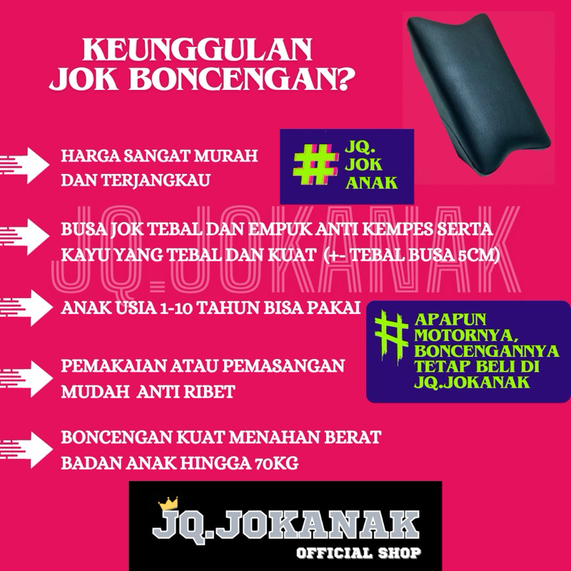 Mamolly_Mart Jok Boncengan Anak Motor Mio Soul Gt, Mio M3, Mio Gt, Mio Soul, Mio Z, Mio Smile, Mio