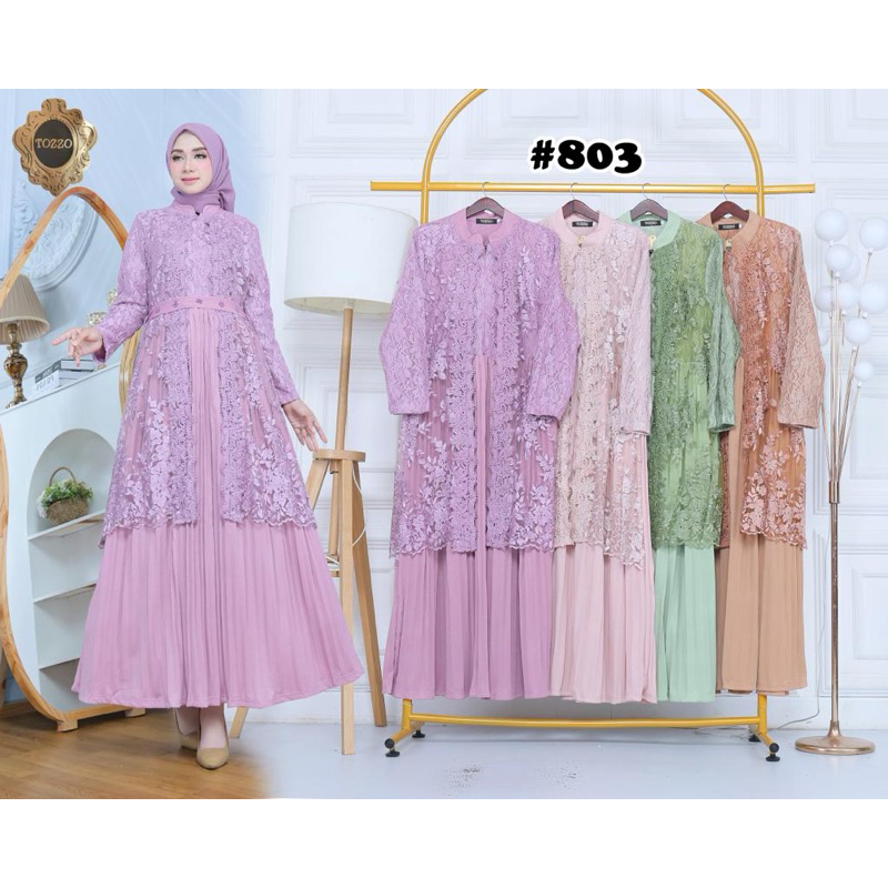 Gamis Brokat Premium Jumbo Busui Gaun Pesta Muslimah Grosir by Tozzo 805