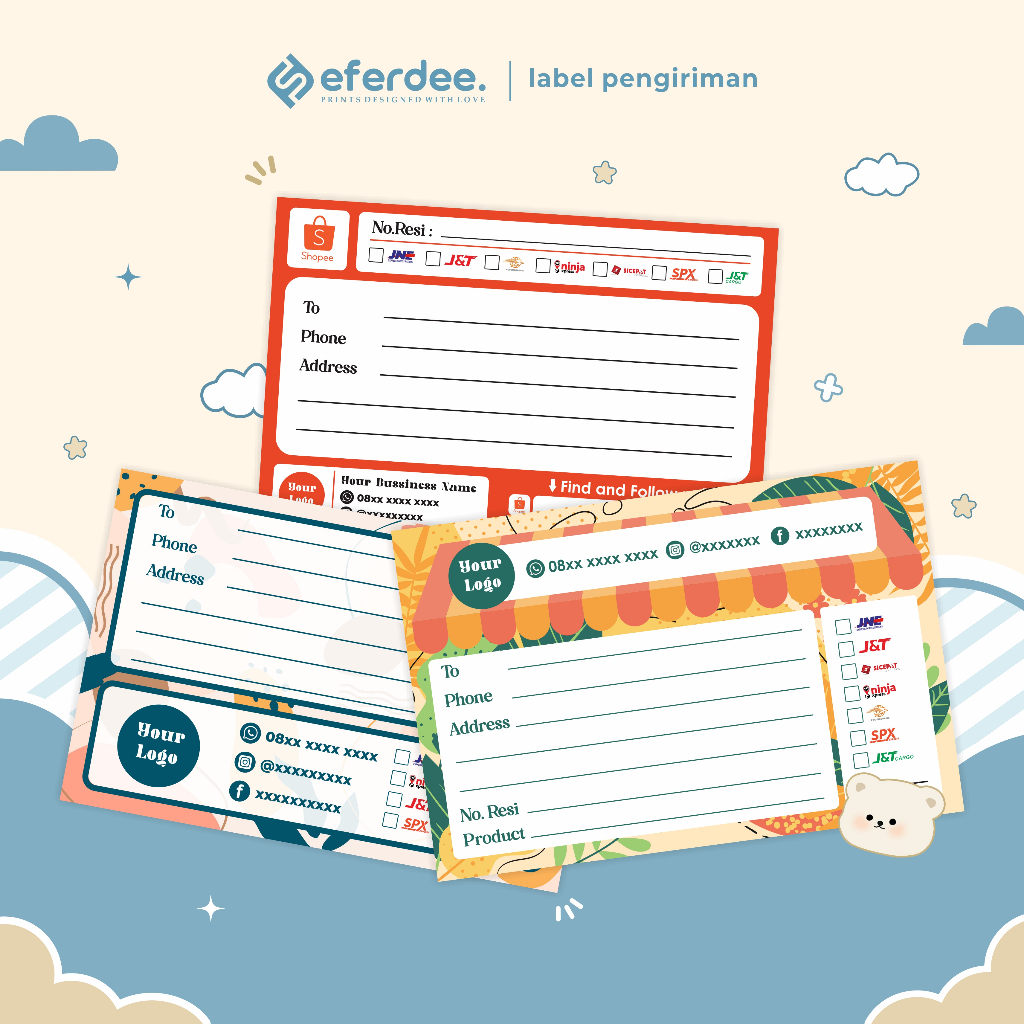 

[Min. 50pcs] Stiker Label Pengiriman | Stiker Alamat Pengiriman Olshop