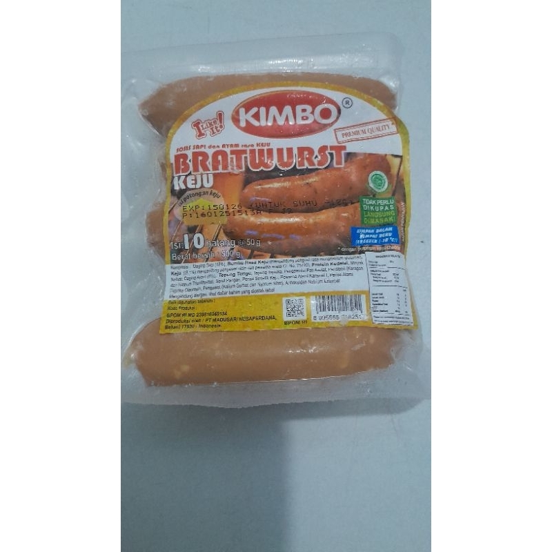 

sosis kimbo rasa keju kemasan 500 gr isi 10 btg exp 2026