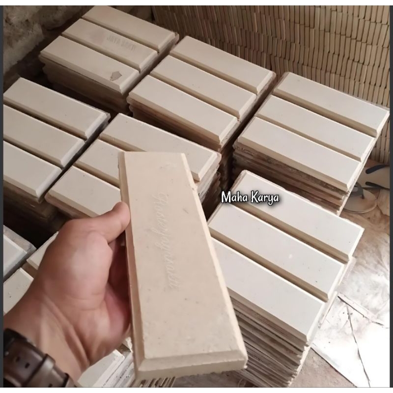 Bata tempel bevel putih white