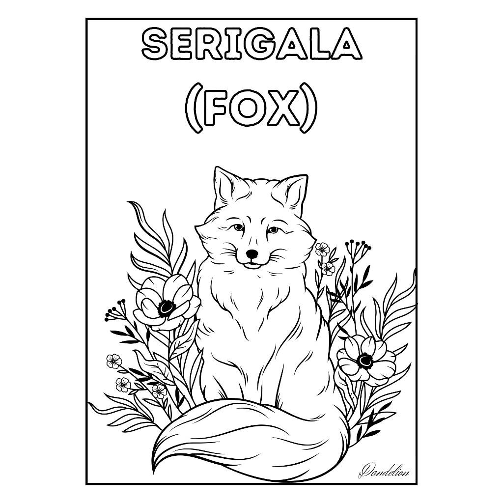 

Kertas Mewarnai: Serigala (Fox)