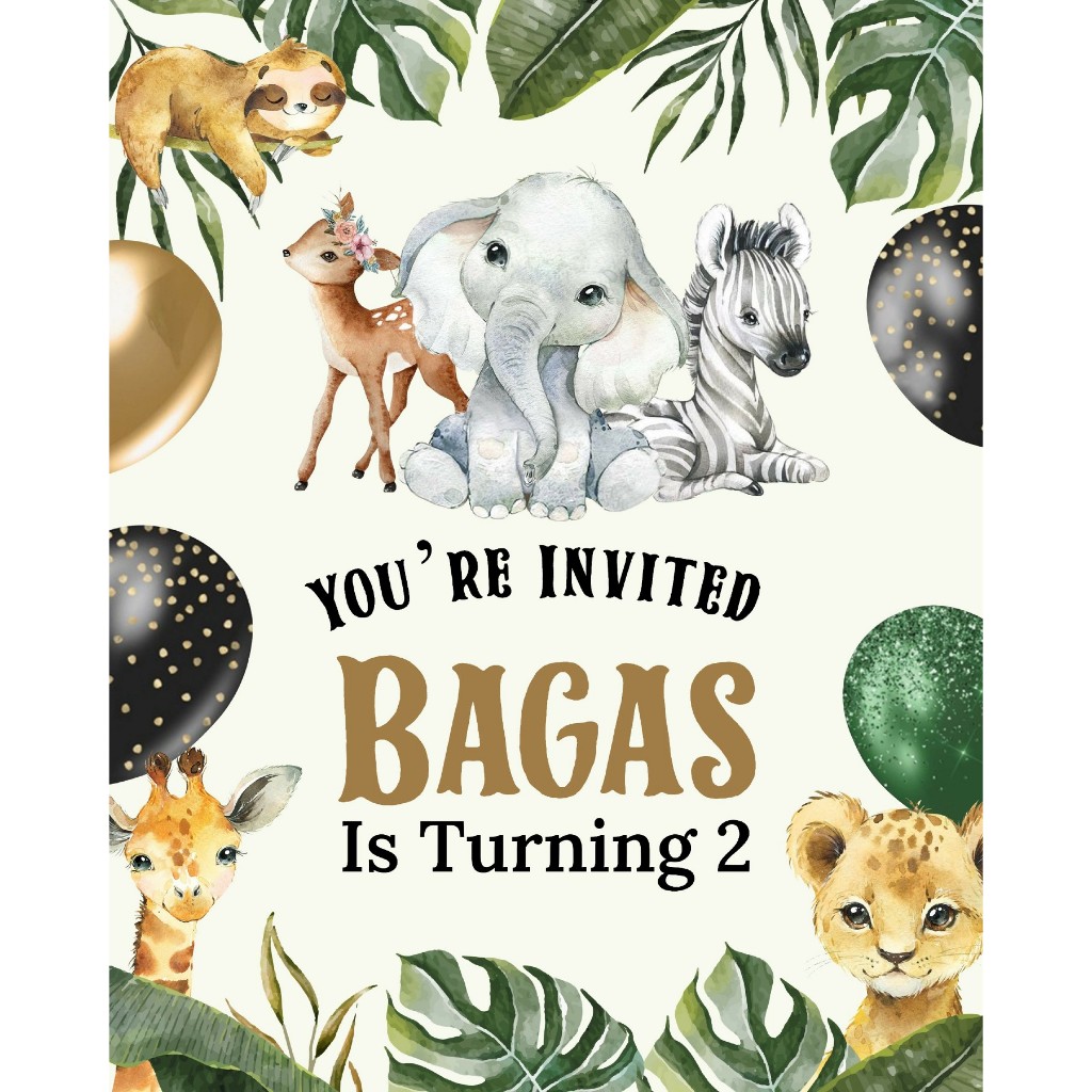 UNDANGAN DIGITAL ULANG TAHUN HEWAN, ANIMAL, KEBUN BINATANG, ZOO, SAFARI, VIDEO/JPG KODE 79