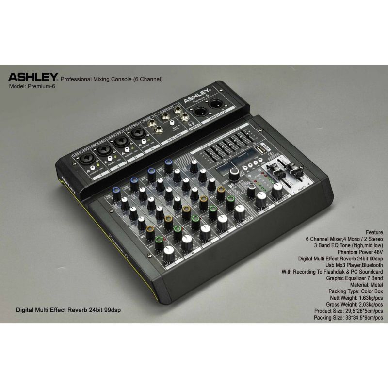 mixer ashley premium 6 6 channel original Ashley premium6 99 dsp