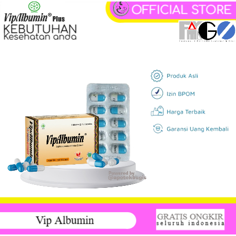 Vip albumin premium kapsul ikan gabus isi 30 kapsul 3 strip bantu atasi luka operasi,secar
